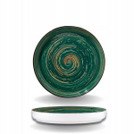 K&otilde;rge &auml;&auml;rega portselanist taldrik rohelise Wilmax 28 cm