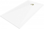 Ristk&uuml;likukujuline du&scaron;ialus Mexen Stone+ koos sifooniga, 180 x 80 cm, White+Gold