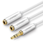 AUX helijaoturi 3,5 mm pesakaabel UGREEN AV123, 25 cm (valge)
