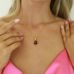Naiste kaelakee DiamondSky "Crystal Drop (Amethyst)" Preciosa kristallidega DS01K252
