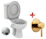 WC pott bideefunktsiooniga + prilllaud, horisontaalne v&auml;ljalaskeava + kuldne segisti