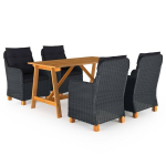 vidaXL 5-osaline aia s&ouml;&ouml;gitoa komplekt, tumehall