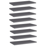 vidaXL riiuliplaadid 8 tk, hall, 40x20x1,5 cm, puitlaastplaat