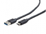 USB-C kaabel GEMBIRD CCP-USB3-AMCM-6 - 1.8m - Must - Topelt kaitse - S&uuml;nkroonimine ja laadimine