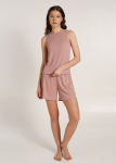 Naiste puuvillane ribimustriga maika RIB 3808/010 Giulia, v&auml;rv dusty rose
