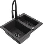 Graniidist k&ouml;&ouml;givalamu Mexen Carlos koos segisti ja valamuga, Black granite+Black