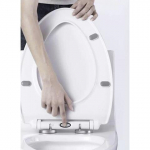 Valge pehmelt sulguv WC-pott kiirkinnituss&uuml;steemiga