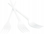 100 x Olpack &uuml;hekordsed plastkahvlid 17cm valged