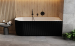 Vann Besco Denaya Black&White, 170 x 78 cm, parempoolne, valge korgiga