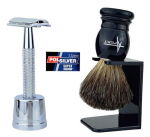 Apekt raseerimiskomplekt m&auml;grakarvadest raseerimispintsli ja žilettidega raseerijaga