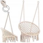 Rippuv boho stiilis kiiktool aeda, koju, terrassile, linnupesa, ecru