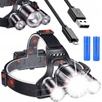 Pealamp led cree veekindel + akud + usb kaabel