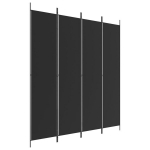 4 paneeliga ruumijagaja，sirm, must, 200 x 220 cm, kangas CFE109611