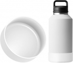 Veepudeli kaitsekate, &uuml;hilduv Hydro Flask Wide Mouth 64oz ja Growler 64oz Linkidea pudelitega, valge.