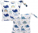 2 tk m&auml;rgade m&auml;hkmete kottide komplekt, suur veekindel m&auml;hkmekott, m&auml;rg ja kuiv kott, korduvkasutatav m&auml;rg kott lukuga, m&auml;hkmekott kuivadele asjadele beebile reisil, valge, sinine, lasteaia m&auml;rg kott