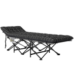 Outsunny matkavoodi kokkupandav kokkupandav voodi laagrivoodi k&uuml;ljetasku madratsiga mittelibisev k&uuml;lalisvoodi koormatav kuni 150 kg Outdoor Oxford Black 190 x 67 x 37 cm, Juoda