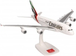 Herpa Snap-fit mudellennuk Emirates Airbus A380 - uued 2023. aasta v&auml;rvid - A6-eoe 1:250 skaala miniatuurne kollektsioonimudel alusega plastikust valge