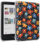 Rsaquar Tenano l&auml;bipaistev &uuml;mbris Tolino Shine Color/shine 5 (2024)/shine 4 (2022) ja Kobo Clara Colour/bw/2e jaoks - 6-tolline kerge, kriimustuskindel silikoonist tagakaas, lillemuster