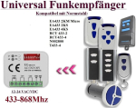 Universaalne vastuv&otilde;tja, &uuml;hildub standardse terasega Ea433 2km Micro / Ea433 2ks / Ea433 4ks / Rcu 433-2 / Rcu 433-4 433.92mhz kaugjuhtimispuldiga, 2 kanaliga raadiovastuv&otilde;tja 433-868mhz muutuva koodiga 12-24vac/dc