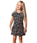 Lenne t&uuml;drukute kleit 25618*4100, must/valge