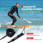 Abahub Sup leash, Sup tarvikud, surfilaua leash, must/sinine/oranž/roheline/kollane/valge/l&auml;bipaistev/punane, 300 cm (10 jalga) 7 mm leash t&auml;iskasvanutele