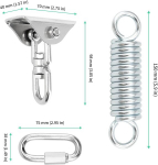 Ripptooli riputuskomplekt, roostevabast terasest laekonksud, ripptool, kiigvedru 2 karabiini ja 150 mm terasvedruga, riputusvedru, ripptooli tarvikud l&ouml;&ouml;kide jaoks