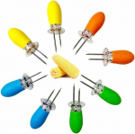 Maisihoidjad, maisi eemaldamise t&ouml;&ouml;riist, roostevabast terasest lukustatavad maisit&otilde;lviku hoidjad silikoonist k&auml;epidemega, topelthark grillimiseks, kokteilideks, shisha kabob, peotarbed - 8 tk