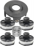 Rohutrimmeri poolid, trimmeri rohutrimmer Akkusence 18 V Dur181z, Dur181rf, Dur181, 4 tk niidirull, 1 tk vedru, 1 tk trimmerikate, rohutrimmeri asenduspool