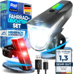 Nextcover&reg; jalgrattalampide komplekt Lightsense sensoriga ja 11-tunnise aku kestvusega, Usb laetav ja veekindel, Stvzo heakskiidetud, Led jalgratta esilatern, jalgrattalamp ja jalgratta tagalatern, jalgrattalamp