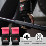 Dmoose Fitness raskuste t&otilde;stmise konksud (paar) &ndash; 8 mm paksune polsterdatud neopreen, topelt&otilde;mblused, libisemiskindel kate, kindlusta oma haare ja saavuta oma eesm&auml;rgid Premium treeningkonkskinnastega