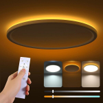 Aisutha led-laevalgusti dimmba, 24 w laevalgusti koos kaugjuhtimispuldiga, 1800 k &ouml;&ouml;valgus soe, 3000 k ~ 6500 k &uuml;mmargused lamedad laevalgustid magamistuppa, k&ouml;&ouml;ki, elutuppa, s&ouml;&ouml;gituppa, r&otilde;dule