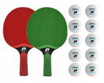 Lauareketite komplekt Point School Green/red + 10 palli