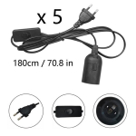 Lngjin e27 lambipesa l&uuml;liti ja toitekaabliga, 5 tk, e27 lambipesa eu pistikuga, e27 pesaga lambipesa, lambipesa kaabliga, rippvalgustile, rippvalgustile, laevalgustile