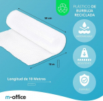 Mullikile taaskasutatud mullikile mullikile pakkimiseks, mullikile kolimiseks, pakendid ja karbid, mullikile pakkimiseks, m-office (50cm x 10m, 2 paela)