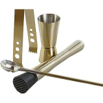 Kokteilide komplekt - DKD Home Decor - Kulda - Roostevaba Teras - 8x8x21 cm