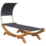 katusega p&auml;evitustool，lamamistool, 100x200x126 cm painutatud puit antratsiit CFE125453