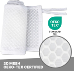 Voodipehmendus beebivoodile oeko tex sertifikaadiga - voodipehmendus beebivoodi &auml;&auml;r - 3d v&otilde;rk 360 x 30 cm beebivoodile 60 x 120 cm - beebivoodi &auml;&auml;red - sh025 189908 sertifikaat, v&auml;ljastanud testex