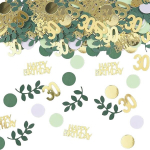 200 tk konfetti 30. s&uuml;nnip&auml;evaks, suured 3-4 cm, roheline kuld lauakaunistus 30ndate konfeti s&uuml;nnip&auml;evaks, s&uuml;nnip&auml;eva kaunistus konfetti, kaunistus 30. s&uuml;nnip&auml;evaks mehele naisele, 30 aasta kaunistus, 30ndad s&uuml;nnip&auml;ev