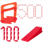 Plaatide tasanduss&uuml;steem, komplekt 500 klambrit, 100 kiilu, 1.5 mm vuuk, X-level