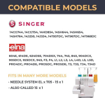 10 Singer Elx705 &otilde;mblusmasina n&otilde;elakomplekt 80/12 ja 90/14