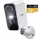 Iegeek V&auml;lis- ja sisevalvekaamera akudega Wifi 3mpx 4x Zoom 32gb