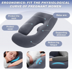 Mozvvco raseduspadjad, j-kujuline kogu keha padi, imetamispadi, tugipadi ja raseduspadjad rasedatele naistele eemaldatava kattega, 140 x 70 cm (lilla, samet)