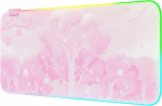 Mytrix Rgb m&auml;ngurihiirematt, roosa hiirematt, xxl 800 x 300 mm, suur hiirematt 14 valgustusrežiimiga, veekindel klaviatuurimatt libisemiskindla kummist alusega, suur laiendatud lauamatt, kawaii sakura