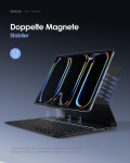 Qulose &uuml;mbris Qwertz klaviatuuriga Ipad 11 tolli A16 2025/ipad 10. p&otilde;lvkonna 10,9 tolli 2022 jaoks, &uuml;li&otilde;huke magnetiline folio bluetooth klaviatuur, type-c laadimisfunktsioon, must