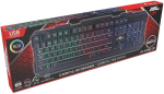 No Fear Qwerty m&auml;nguriklaviatuur 104 membraanklahvi Rgb Led valgustus 1,5 m kaabel Usb 2.0 must