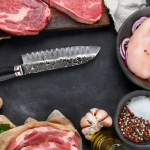 Wakoli Ebo Premium Santoku nuga 17,5 cm tera ja haamriga, valmistatud 67 kihist Damaskuse terasest, k&ouml;&ouml;ginuga ja professionaalne koka nuga