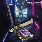 Ax1800 pcie wifi adapter, wifi 6 pcie wifi kaart lauaarvutile, bt5.2 wpa3 802.11ax dual band 5.8g 2.4g v&otilde;rguadapter m&auml;ngimiseks kahe 6 dbi antenniga