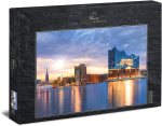 Ulmer Puzzleschmiede pusle "elphi" - 2000 t&uuml;kiga pusle - Elbphilharmonie Hamburgis - kontserdisaal ja maam&auml;rk Elbe &auml;&auml;res Hansalinna Hamburgi sadamas, P&otilde;hja-saksamaal