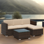 Aiam&ouml;&ouml;bli komplekt,, 60 x 173 x 66 cm, pruun-taupi, Patio m&ouml;&ouml;blikomplekt, PE-polyrattanist terrassim&ouml;&ouml;bel, 60 x 173 x 66 cm, pruun-taupi