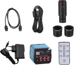 Buyweek Digitaalne mikroskoobi kaamera, 14mp Hdmi Hd 1080p t&ouml;&ouml;stusliku mikroskoobi suurendusklaasiga kaamera Usb stereo mikroskoobi adapter (eu pistik)